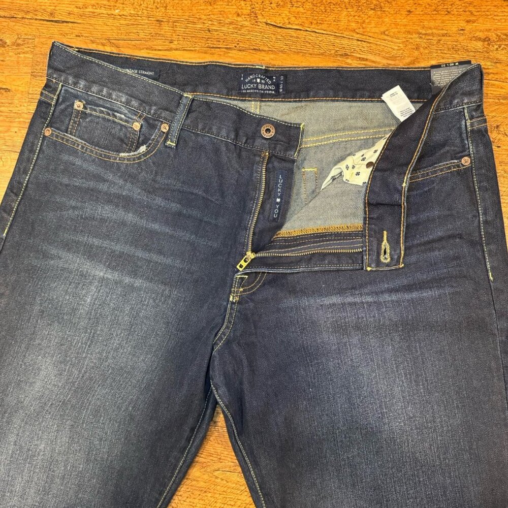 Lucky‎ Brand Blue 361 Vintage Straight Dark Wash Casual Denim Jeans Men's 40x32 - Picture 4 of 10